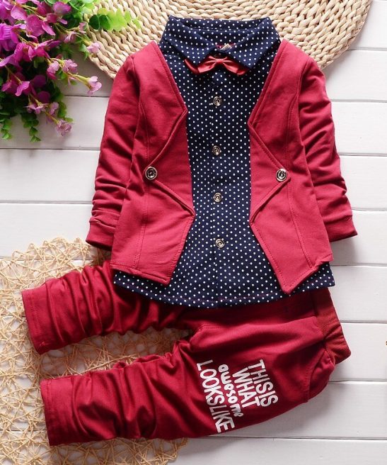 Gentleman Set Baby Boys Fake 3 Pcs Outfits Suit Sets
