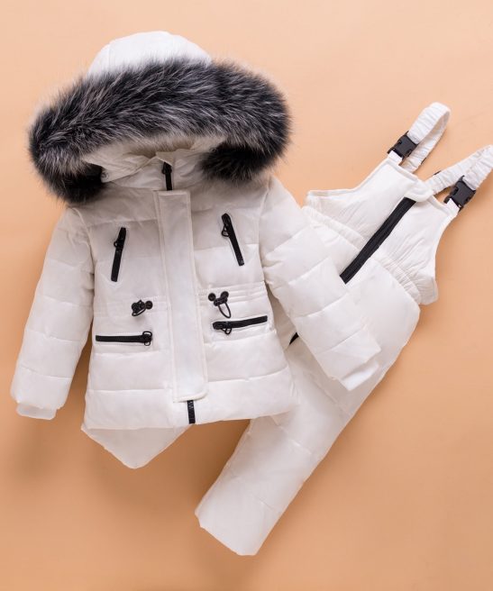Baby Boys Down Set Winter Plus Thick Waterproof Fur 2 Pcs