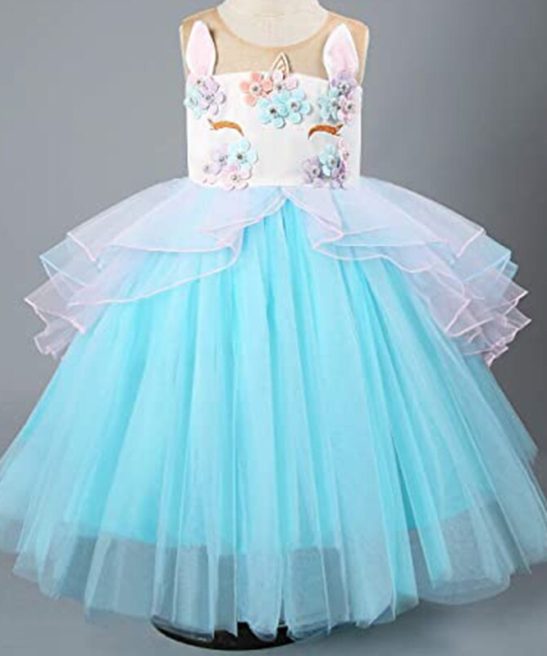 Kids Baby Girls Ball Gown Unicorn Princess Birthday Party Teen Rainbow Horse Dress