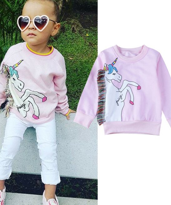 Unicorn Kids Baby Girls Jumper Sweatshirt